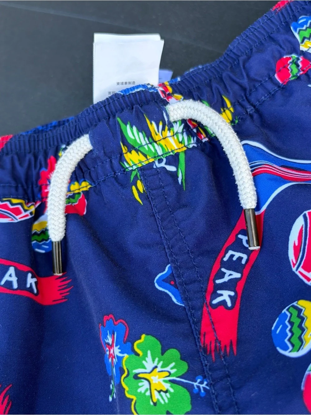 Polo Ralph Lauren Big Boys Size 8 Traveler Swim Trunks Jamaica Tropical AOP EUC